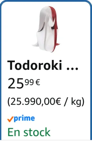 Peluca Cosplay Shoto Todoroki My Hero Academia