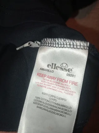 Camiseta Crop Ellesse Negra y Rosa Talla 42