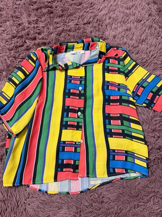 Camicia a righe multicolor