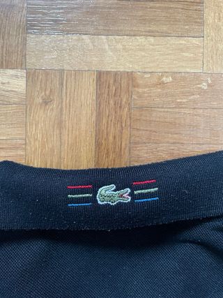 Polo Lacoste Negro “Made in France” Talla S Bordad