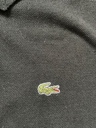 Polo Lacoste Negro “Made in France” Talla S Bordad