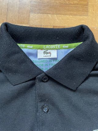 Polo Lacoste Negro “Made in France” Talla S Bordad