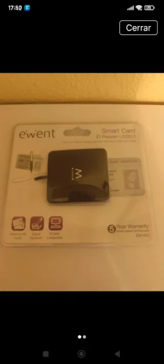 Lector DNI ewent USB 2.0 Smart Card