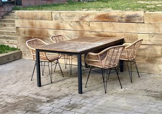 4 Sillas Jardín Sklum Ratán