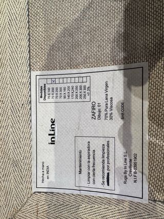 Tappeto per corridoio in lana e viscosa beige