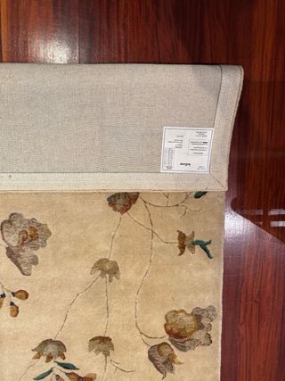 Tappeto per corridoio in lana e viscosa beige