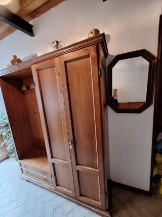 Mobile ingresso legno massello con specchiera