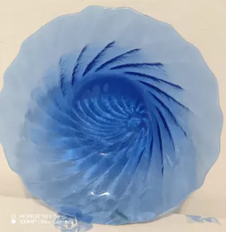 Centrotavola Vetro Blu Cobalto Vintage