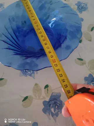 Centrotavola Vetro Blu Cobalto Vintage