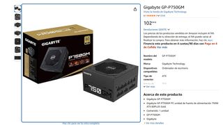 Fuente Alimentación Gigabyte P750GM 750W Modular