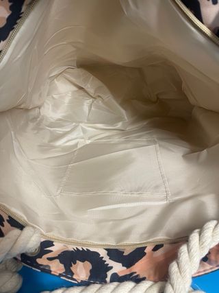 Maxi borsa mare stampa leopardata con manici in co