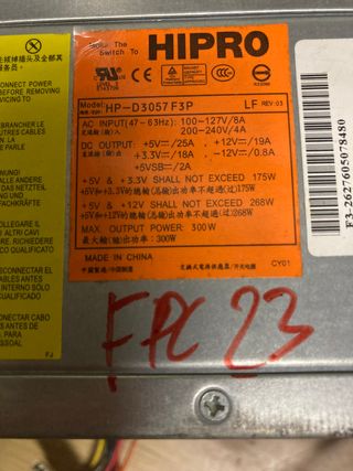 FPC23 Fuente Alimentación HIPRO HP-D3057F3P 300W