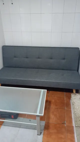 Sofá Cama Gris Tela