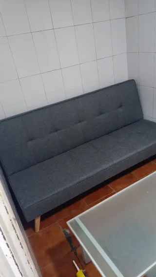 Sofá Cama Gris Tela