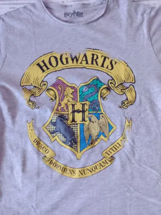 Camiseta Harry Potter Hogwarts Gris