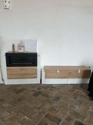Mueble TV con Chimenea Bioetanol