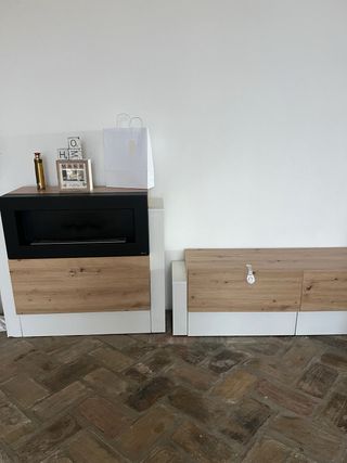 Mueble TV con Chimenea Bioetanol