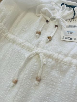 Vestido blanco Zara tirantes midi