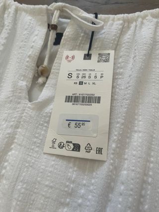 Vestido blanco Zara tirantes midi