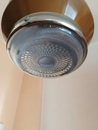 Lámpara Foco Vintage Space Age Marrón Plata