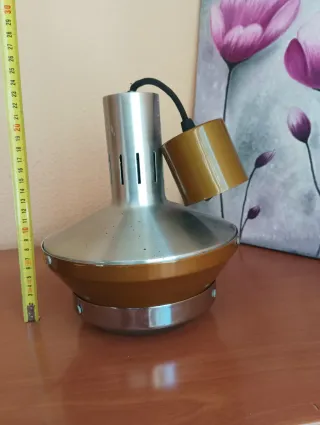 Lámpara Foco Vintage Space Age Marrón Plata