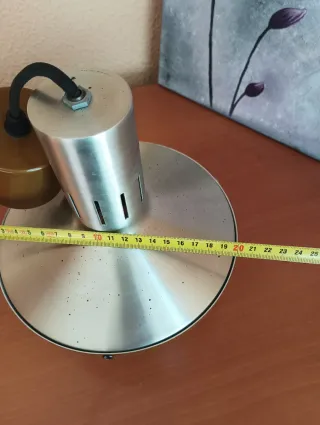 Lámpara Foco Vintage Space Age Marrón Plata