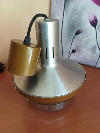 Lámpara Foco Vintage Space Age Marrón Plata