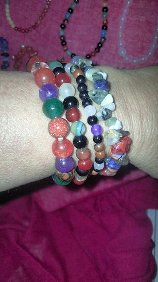 Pulsera Bolas Malaquita Piedra Semipreciosa