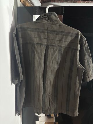 Camisa Zara Verde Oliva Rayas