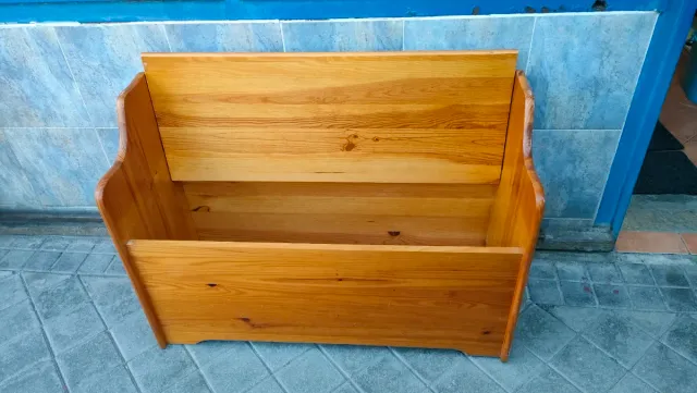 Banco Baúl de Almacenaje Madera Pino 640513971