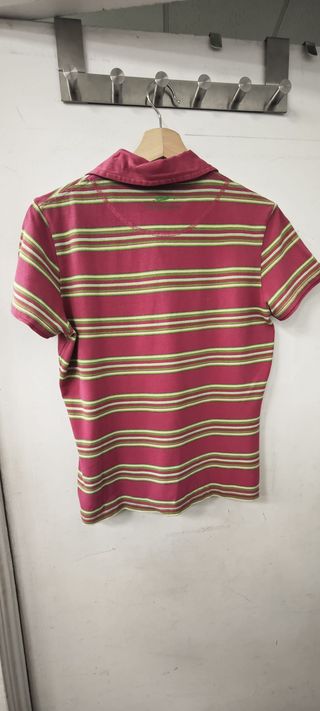 Polo Thomas Burberry Rayas M/L Verde y Rosa