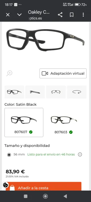 Gafas Oakley crosslink para graduación o sol negra