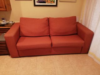 Sofá Cama Rojo con Colchón Sin Estrenar