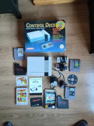 Nintendo NES Control Deck con juegos