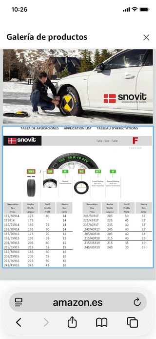 Cadenas Nieve Textiles FIX&GO TEX