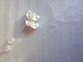 Pendientes Flor Rosa Plata