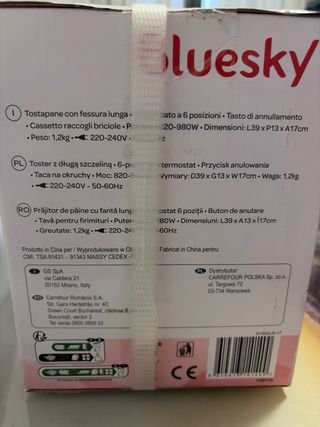 Tostadora Bluesky 980W