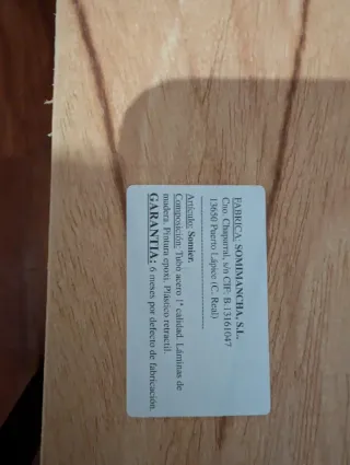 Somier 90cm con patas