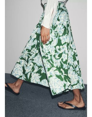 Falda Tablas Estampada Collection Zara - Nueva