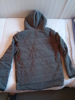 Abrigo Hollister Borreguito Gris y Negro Talla XL