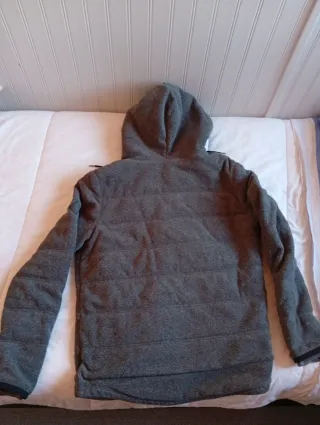 Abrigo Hollister Borreguito Gris y Negro Talla XL