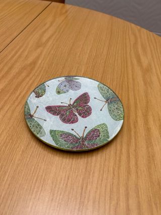 Plato decorativo cristal mariposas