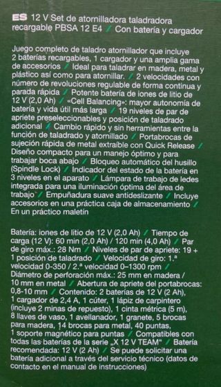 Taladro Atornillador Parkside 12V Recargable