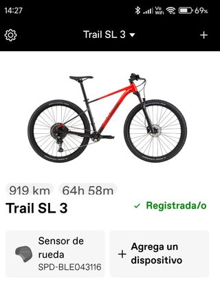 Bicicleta 29" Cannondale Trail SL 3 Roja