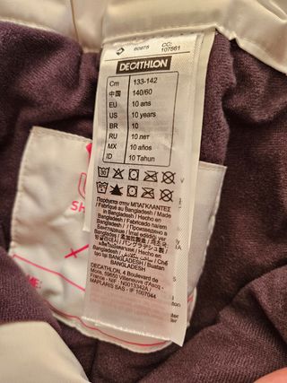 Conjunto esqui nña 10 añosi