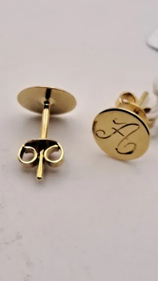 Pendientes Oro 18k Letra A