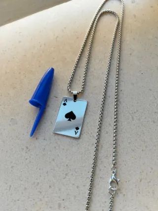 Colgante Cadena Carta Poker As de Picas