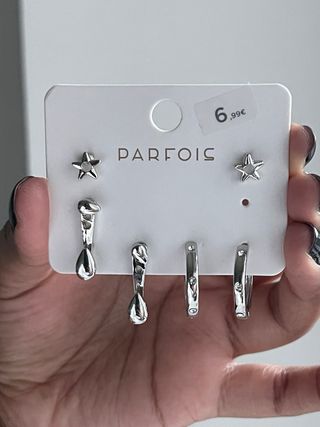 Set de pendientes-piercings plateados de Parfois