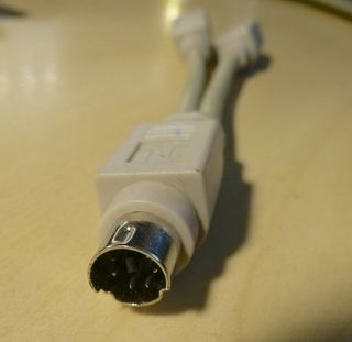 Cable Y PS/2 Teclado Ratón PC Beige Gris