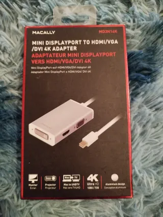 Adaptador Mini DisplayPort a HDMI/VGA/DVI 4K
